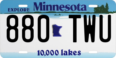 MN license plate 880TWU