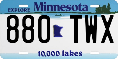 MN license plate 880TWX