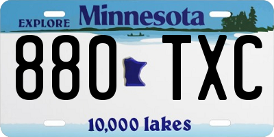 MN license plate 880TXC