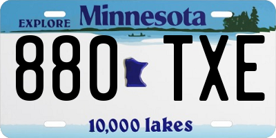 MN license plate 880TXE