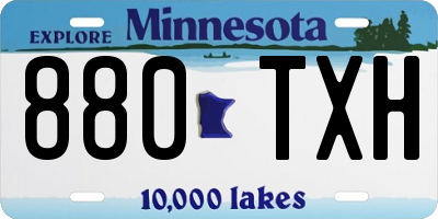 MN license plate 880TXH
