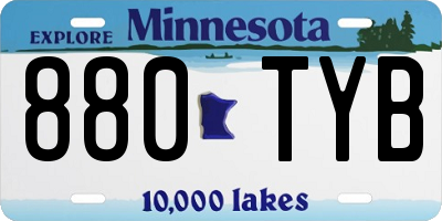 MN license plate 880TYB