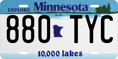 MN license plate 880TYC