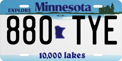 MN license plate 880TYE