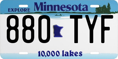 MN license plate 880TYF