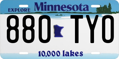 MN license plate 880TYO