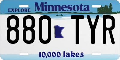 MN license plate 880TYR