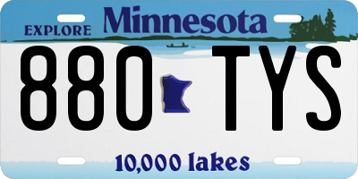 MN license plate 880TYS