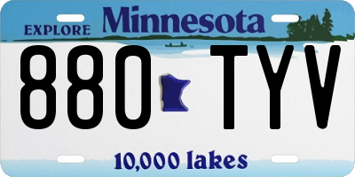 MN license plate 880TYV