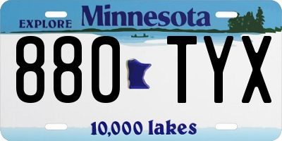 MN license plate 880TYX