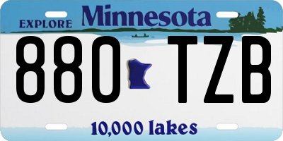 MN license plate 880TZB
