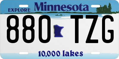 MN license plate 880TZG