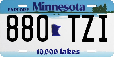MN license plate 880TZI