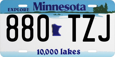 MN license plate 880TZJ