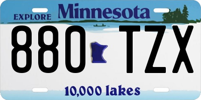 MN license plate 880TZX