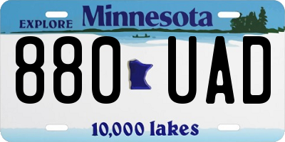 MN license plate 880UAD