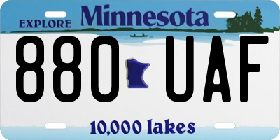 MN license plate 880UAF