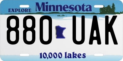 MN license plate 880UAK