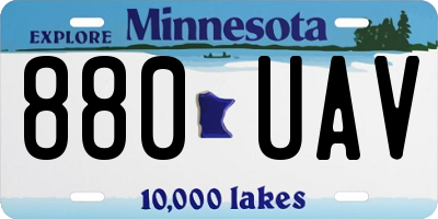 MN license plate 880UAV