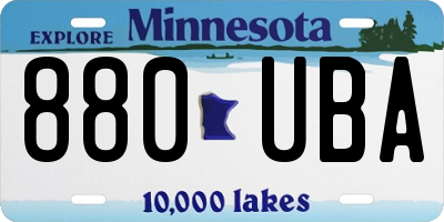 MN license plate 880UBA