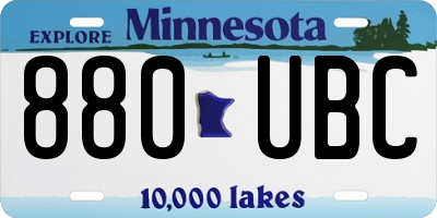 MN license plate 880UBC