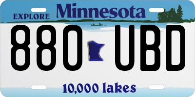 MN license plate 880UBD