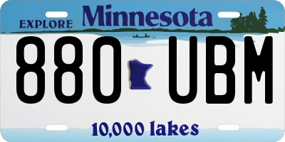 MN license plate 880UBM