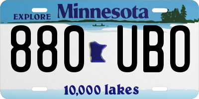 MN license plate 880UBO