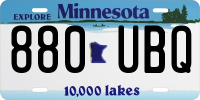 MN license plate 880UBQ
