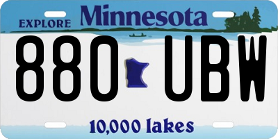 MN license plate 880UBW