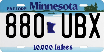 MN license plate 880UBX