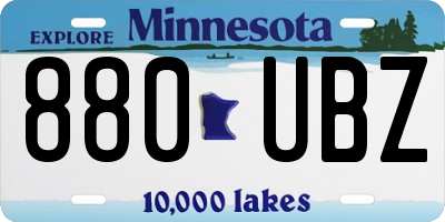 MN license plate 880UBZ
