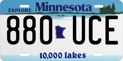 MN license plate 880UCE