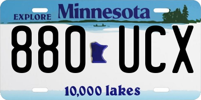 MN license plate 880UCX