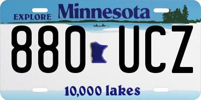 MN license plate 880UCZ