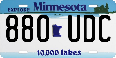 MN license plate 880UDC