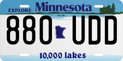 MN license plate 880UDD