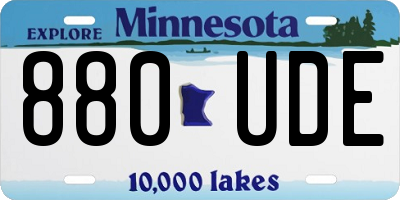 MN license plate 880UDE