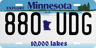 MN license plate 880UDG