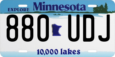 MN license plate 880UDJ