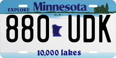 MN license plate 880UDK