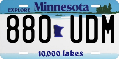 MN license plate 880UDM