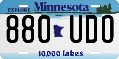 MN license plate 880UDO