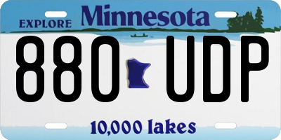 MN license plate 880UDP