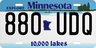 MN license plate 880UDQ
