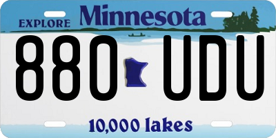 MN license plate 880UDU