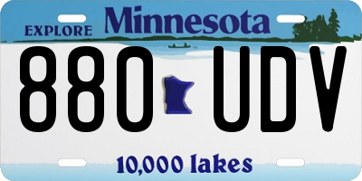 MN license plate 880UDV