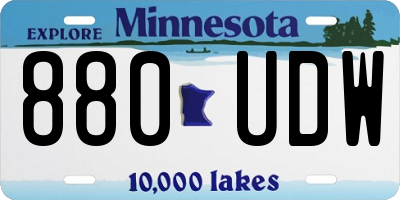 MN license plate 880UDW