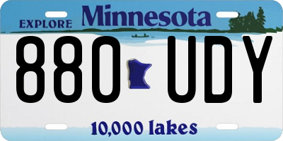MN license plate 880UDY