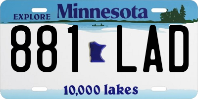 MN license plate 881LAD